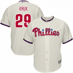 Youth Majestic Philadelphia Phillies 29 John Kruk Authentic Cream Alternate Cool Base MLB Jersey