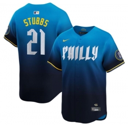 Youth Philadelphia Phillies 21 Garrett Stubbs Blue 2024 City Connect Limited Stitched Baseball Jersey