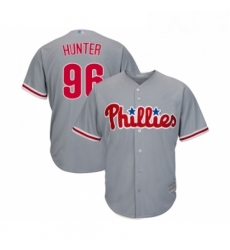 Youth Philadelphia Phillies 96 Tommy Hunter Replica Grey Road Cool Base Baseball Jersey 