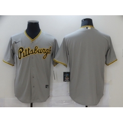 Men Nike Pittsburgh Pirates grey Blank Coolbase Jersey