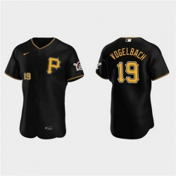 Men Pittsburgh Pirates 19 Daniel Vogelbach Black Flex Base Stitched MLB Jerse