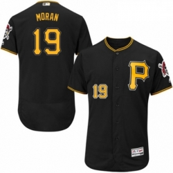 Mens Majestic Pittsburgh Pirates 19 Colin Moran Black Alternate Flex Base Authentic Collection MLB Jersey