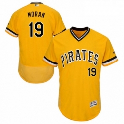 Mens Majestic Pittsburgh Pirates 19 Colin Moran Gold Alternate Flex Base Authentic Collection MLB Jersey