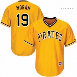 Mens Majestic Pittsburgh Pirates 19 Colin Moran Replica Gold Alternate Cool Base MLB Jersey 