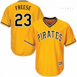 Mens Majestic Pittsburgh Pirates 23 David Freese Replica Gold Alternate Cool Base MLB Jersey 