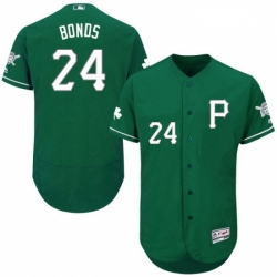 Mens Majestic Pittsburgh Pirates 24 Barry Bonds Green Celtic Flexbase Authentic Collection MLB Jersey