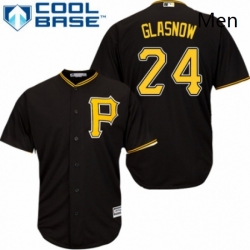 Mens Majestic Pittsburgh Pirates 24 Tyler Glasnow Replica Black Alternate Cool Base MLB Jersey 