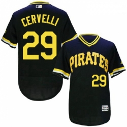 Mens Majestic Pittsburgh Pirates 29 Francisco Cervelli Black FlexBase Authentic Collection MLB Jersey