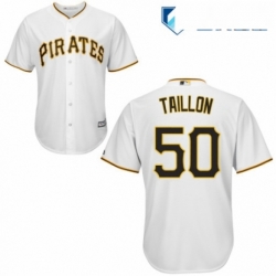 Mens Majestic Pittsburgh Pirates 50 Jameson Taillon Replica White Home Cool Base MLB Jersey 