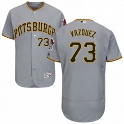 Mens Majestic Pittsburgh Pirates 73 Felipe Vazquez Grey Road Flex Base Authentic Collection MLB Jersey