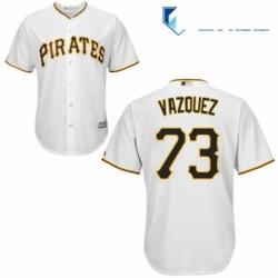 Mens Majestic Pittsburgh Pirates 73 Felipe Vazquez Replica White Home Cool Base MLB Jersey 