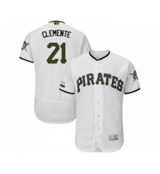 Mens Pittsburgh Pirates 21 Roberto Clemente White Alternate Authentic Collection Flex Base Baseball Jersey 