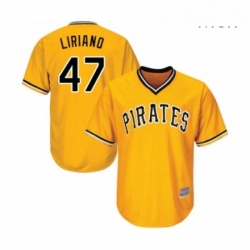 Mens Pittsburgh Pirates 47 Francisco Liriano Replica Gold Alternate Cool Base Baseball Jersey 