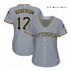 Womens Majestic Pittsburgh Pirates 12 Corey Dickerson Authentic Grey Road Cool Base MLB Jersey 