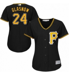 Womens Majestic Pittsburgh Pirates 24 Tyler Glasnow Authentic Black Alternate Cool Base MLB Jersey 