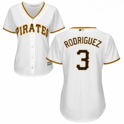 Womens Majestic Pittsburgh Pirates 3 Sean Rodriguez Replica White Home Cool Base MLB Jersey 