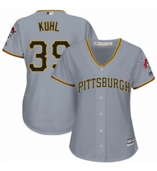 Womens Majestic Pittsburgh Pirates 39 Chad Kuhl Authentic Grey Road Cool Base MLB Jersey 