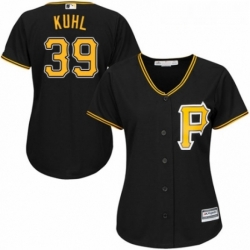 Womens Majestic Pittsburgh Pirates 39 Chad Kuhl Replica Black Alternate Cool Base MLB Jersey 