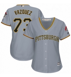 Womens Majestic Pittsburgh Pirates 73 Felipe Vazquez Authentic Grey Road Cool Base MLB Jersey 