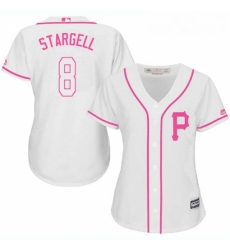 Womens Majestic Pittsburgh Pirates 8 Willie Stargell Authentic White Fashion Cool Base MLB Jersey