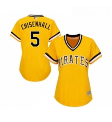 Womens Pittsburgh Pirates 5 Lonnie Chisenhall Replica Gold Alternate Cool Base Baseball Jersey 