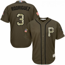 Youth Majestic Pittsburgh Pirates 3 Sean Rodriguez Authentic Green Salute to Service MLB Jersey 