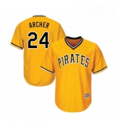 Youth Pittsburgh Pirates 24 Chris Archer Replica Gold Alternate Cool Base Baseball Jersey 