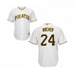 Youth Pittsburgh Pirates 24 Chris Archer Replica White Home Cool Base Baseball Jersey 