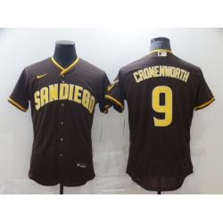 Men Nike San Diego Padres 9 CRONENWORTH Brown Tan Authentic Alternate Player Jersey