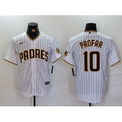 Men San Diego Padres 10 Jurickson Profar White Cool Base Stitched Baseball Jersey