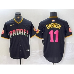 Men San Diego Padres 11 Yu Darvish Black Cool Base Stitched Baseball Jersey