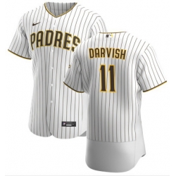 Men San Diego Padres 11 Yu Darvish White Home Flexbase Jersey