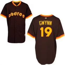 Men San Diego Padres 19 Tony Gwynn Brown 1984 Cool Base Stitched Jersey