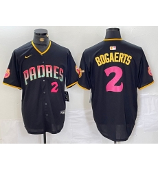 Men San Diego Padres 2 Xander Bogaerts Black Cool Base Stitched Baseball Jersey 2
