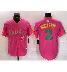 Men San Diego Padres 2 Xander Bogaerts Pink Cool Base Stitched Baseball Jersey 3