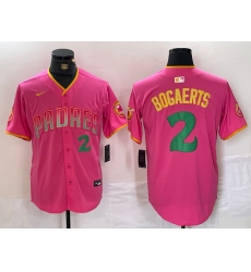 Men San Diego Padres 2 Xander Bogaerts Pink Cool Base Stitched Baseball Jersey 5