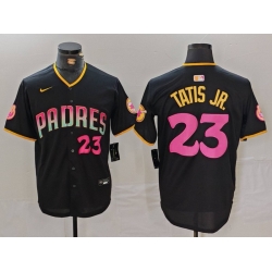 Men San Diego Padres 23 Fernando Tatis Jr  Black Cool Base Stitched Baseball Jersey 2
