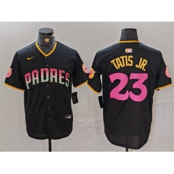 Men San Diego Padres 23 Fernando Tatis Jr  Black Cool Base Stitched Baseball Jersey