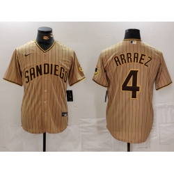 Men San Diego Padres 4 Luis Arraez Tan Cool Base Stitched Baseball Jersey 3