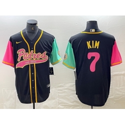 Men San Diego Padres 7 Ha Seong Kim Black City Connect Cool Base Stitched Baseball Jersey