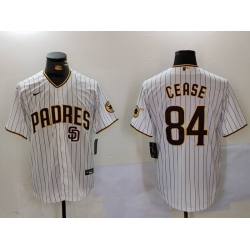 Men San Diego Padres 84 Dylan Cease White Cool Base Stitched Baseball Jersey 2