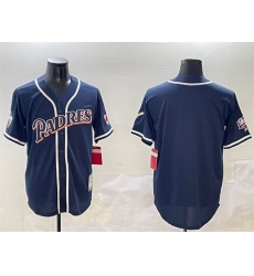 Men San Diego Padres Blank Navy 1998 World Series Cool Base Stitched Baseball Jersey