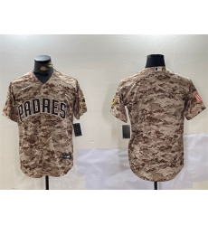 Men San Diego Padres Blank Tan Camo Cool Base Stitched Baseball Jersey