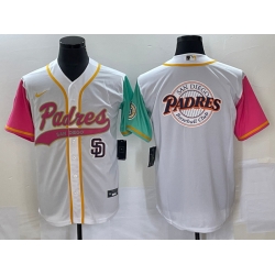 Men San Diego Padres White Team Big Logo City Connect Cool Base With Patch Stitched Baseball Jersey