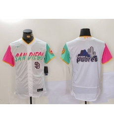 Men San Diego Padres big logo Profar White City Connect Cool Base Stitched Baseball Jersey 3