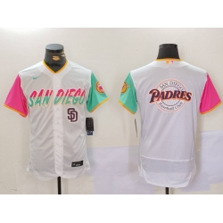 Men San Diego Padres big logo Profar White City Connect Cool Base Stitched Baseball Jersey 5