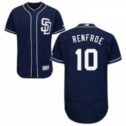 Mens Majestic San Diego Padres 10 Hunter Renfroe Navy Blue Alternate Flex Base Authentic Collection MLB Jersey