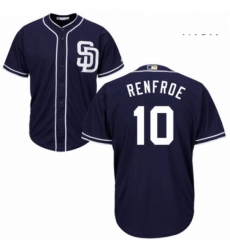 Mens Majestic San Diego Padres 10 Hunter Renfroe Replica Navy Blue Alternate 1 Cool Base MLB Jersey 