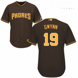 Mens Majestic San Diego Padres 19 Tony Gwynn Replica Brown Alternate Cool Base MLB Jersey