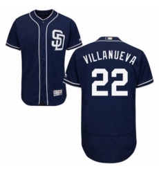 Mens Majestic San Diego Padres 22 Christian Villanueva Navy Blue Alternate Flex Base Authentic Collection MLB Jersey